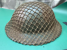 Lade das Bild in den Galerie-Viewer, Original WW2 British Army Brodie Helmet 1940 Dated Helmet &amp; Original Camo Net
