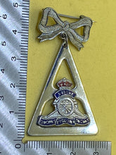 Load image into Gallery viewer, Original WW1 / WW2 Enamel &amp; White Metal Royal Artillery Sweetheart Brooch
