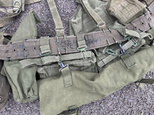 Load image into Gallery viewer, Original British Army 58 Pattern Webbing Rig Set Up - Belt, Pouches, Roll
