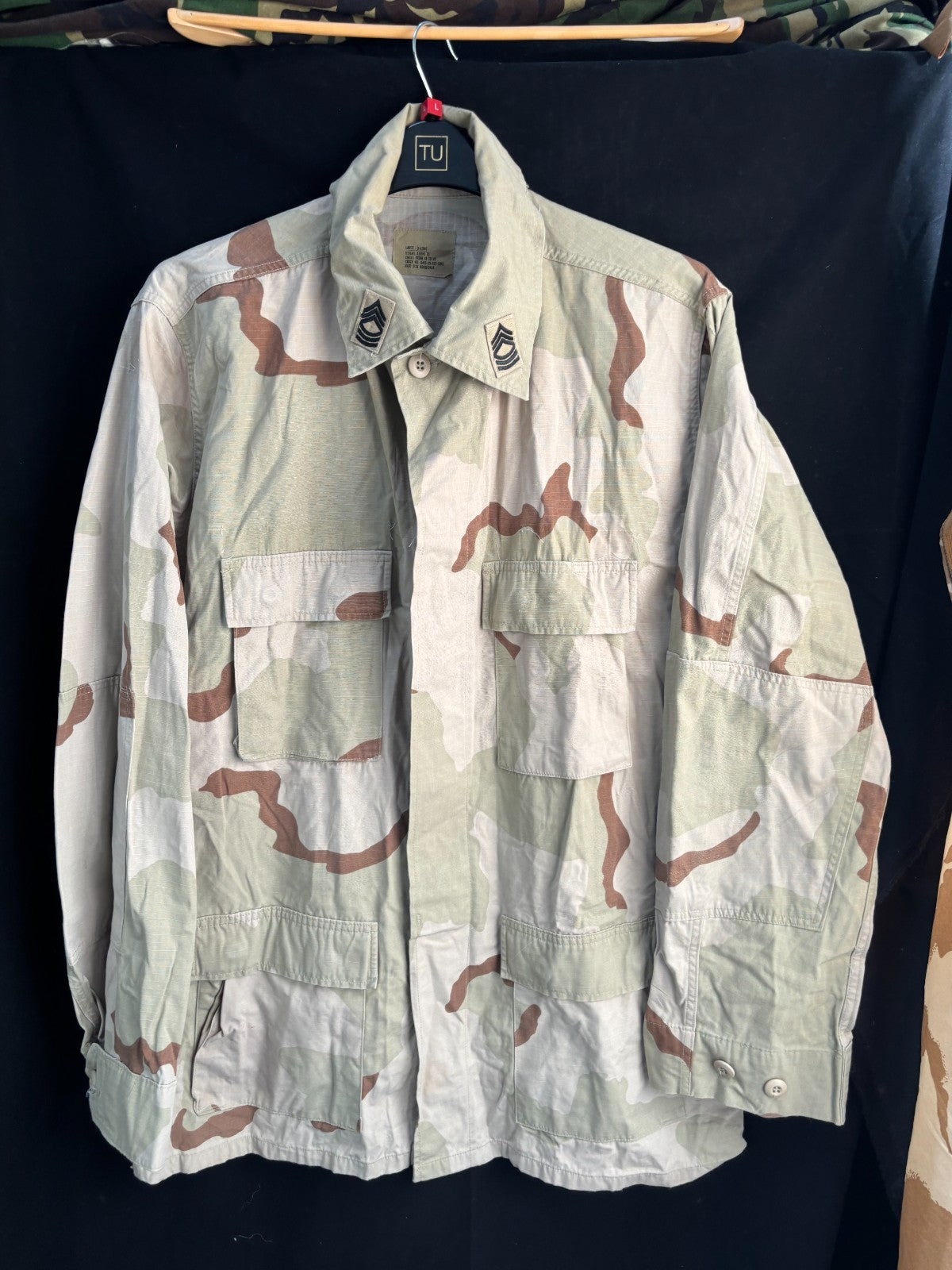 Gulf War US Army DCU Camouflaged Combat Field Coat/Jacket - Large/X-Long - The Militaria Shop
