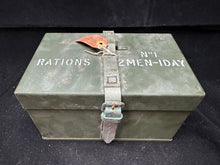 Load image into Gallery viewer, Original British Army &quot;2 MEN - 1 DAY&quot; Vehicle Rations Box - WW2 - New Old Stock
