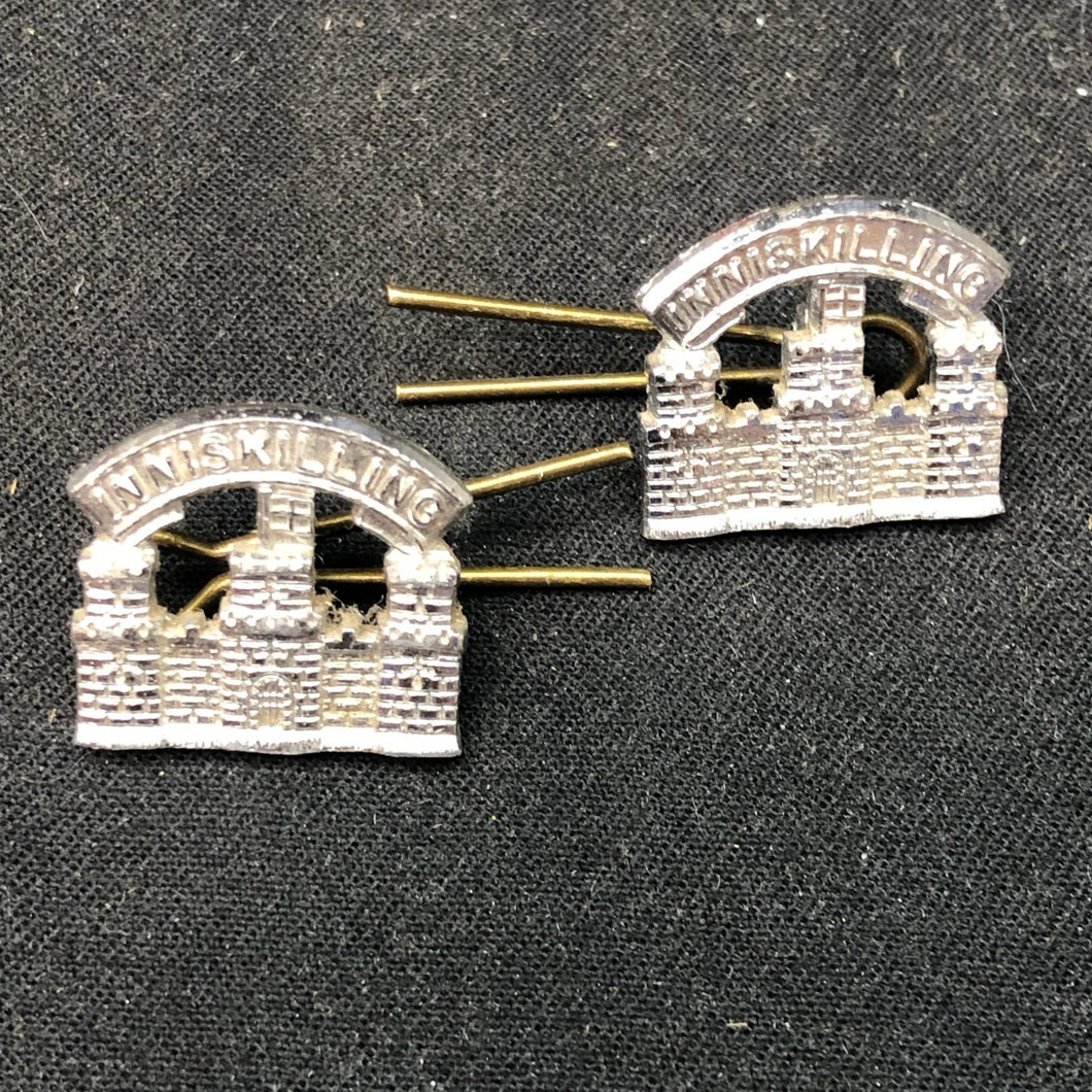 Original British Collar Badge Pair - Royal Irish Rangers - The Militaria Shop
