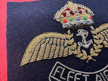 Load image into Gallery viewer, British Royal Navy Bullion Embroidered Blazer Badge - Fleet Air Arm- Kings Crown
