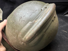 Load image into Gallery viewer, Original WW2 French Army M1926 Adrian Helmet Complete - Rare Large Size
