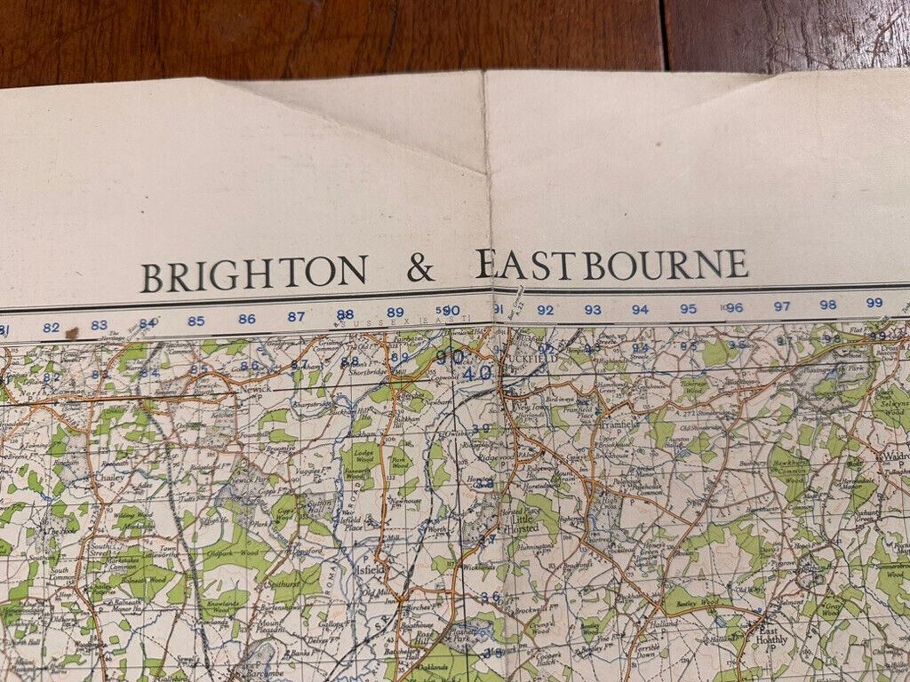 Original WW2 British Army GSGS OS Map of England - Brighton & Eastbourne - The Militaria Shop