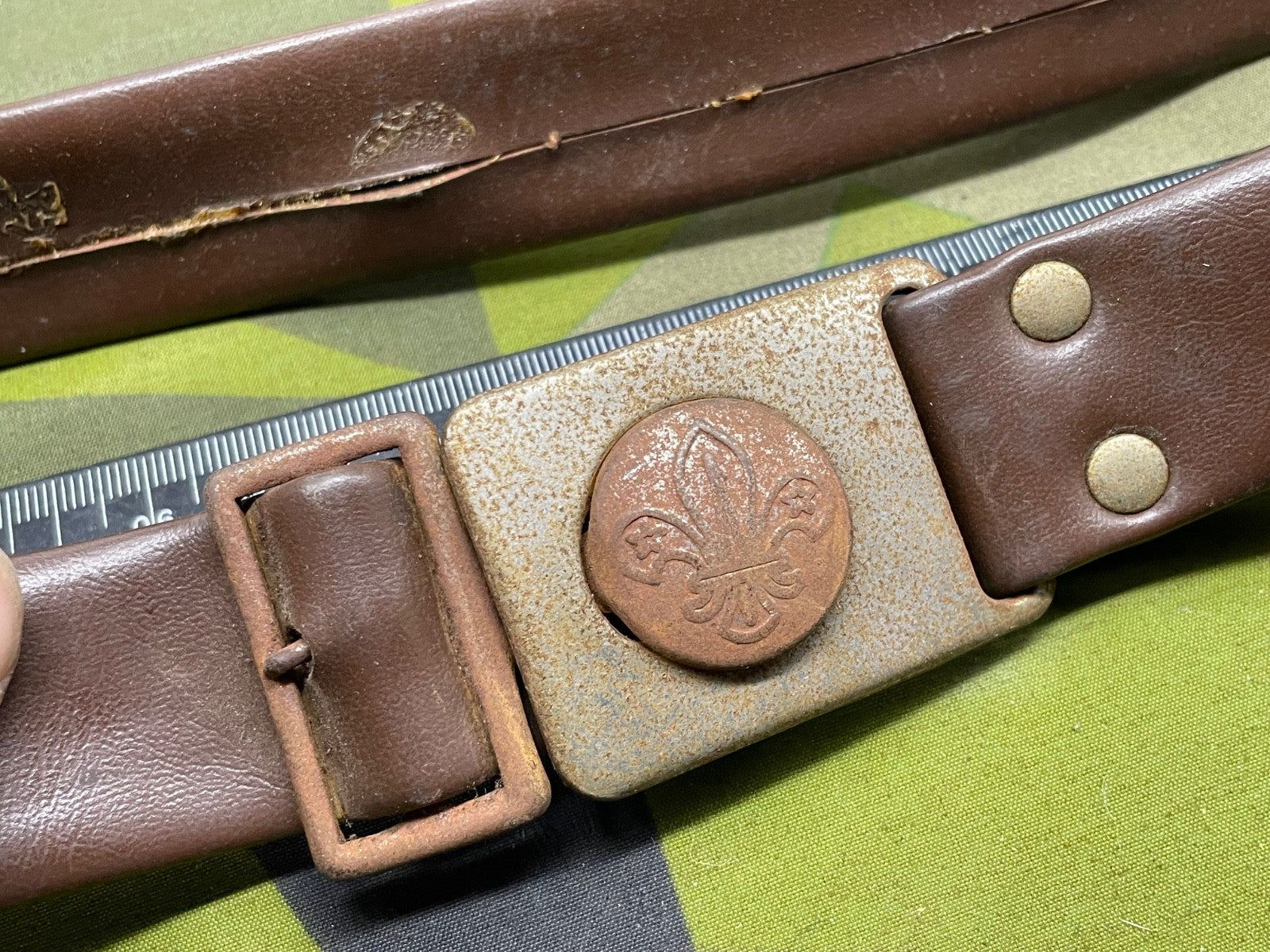 Original Vintage Scout Belt - Approx 30" Waist - The Militaria Shop
