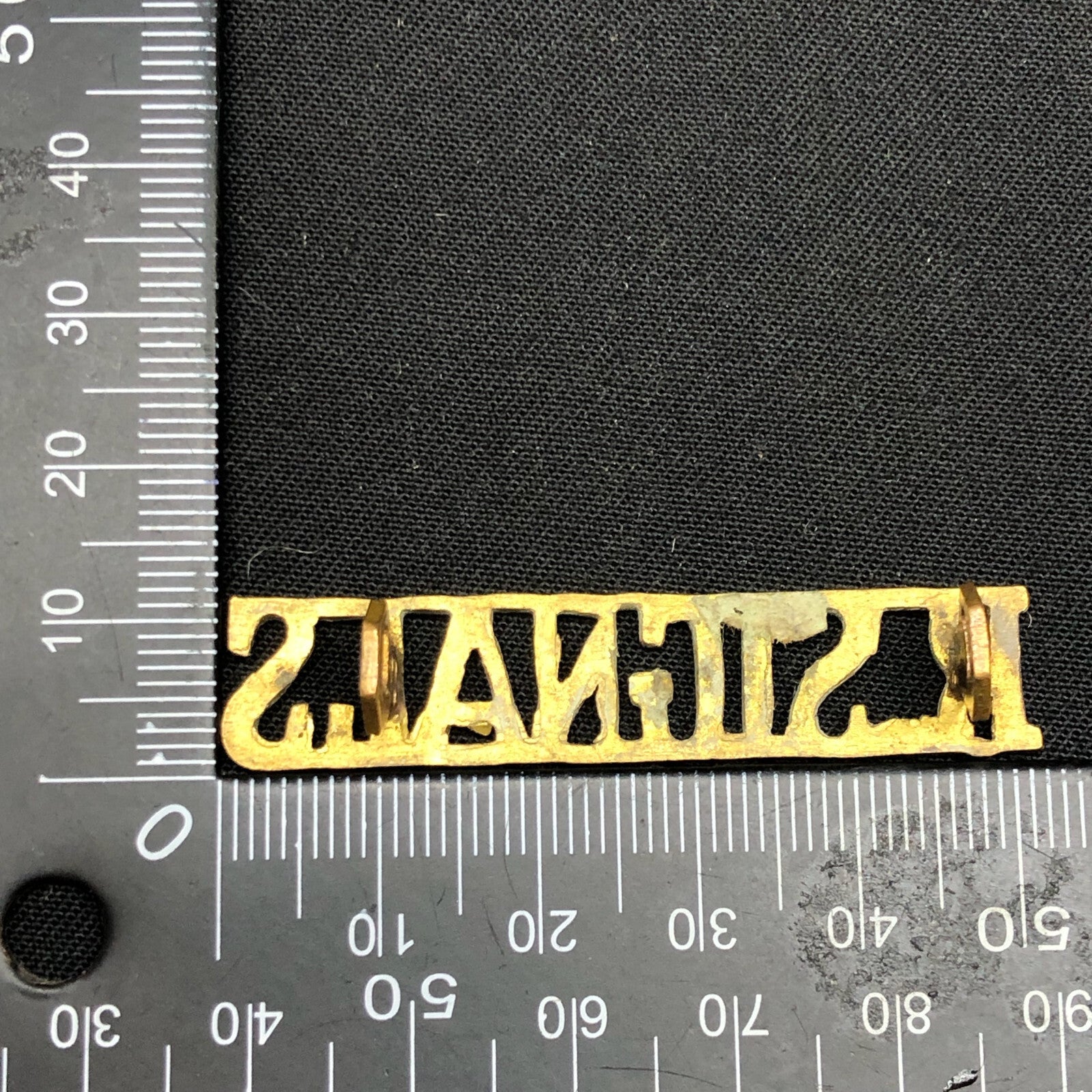 Original WW2 British Army Brass Shoulder Title - Royal Signals - The Militaria Shop