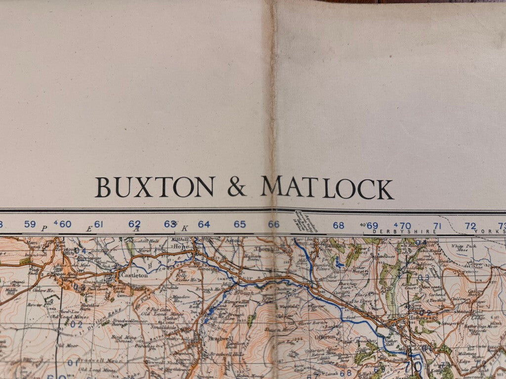Original WW2 British Army GSGS OS Map of England - Buxton & Matlock - The Militaria Shop