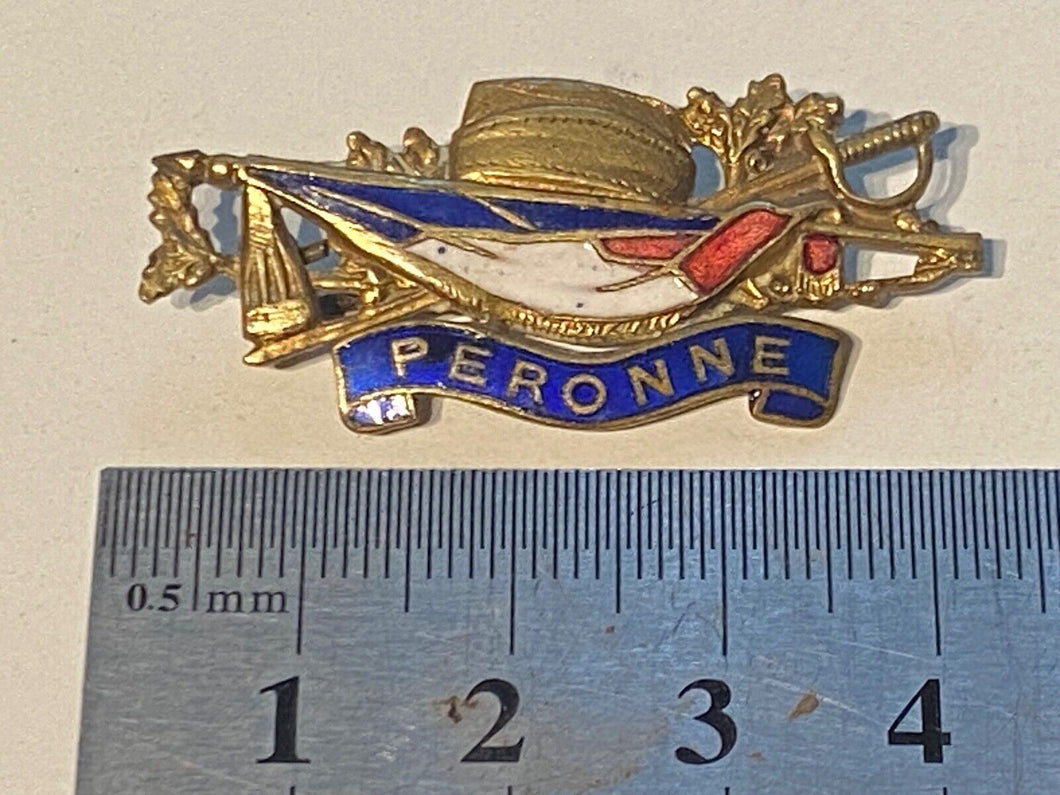 Original WW1 British Army Commemorative Sweetheart Brooch - PERONNE