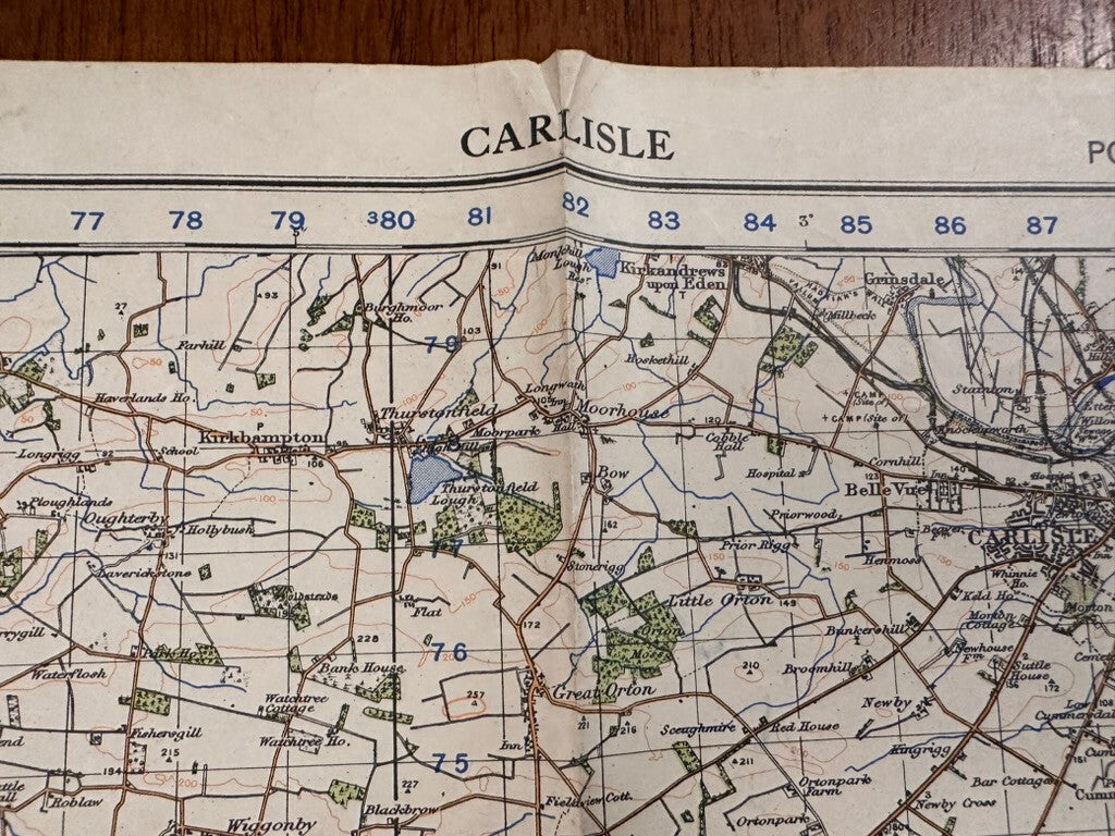 Original WW2 British Army GSGS OS Map of Great Britain - Carlisle - The Militaria Shop