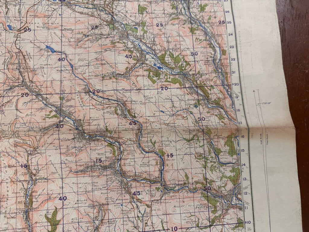 Original WW2 British Army GSGS OS Map of Great Britain - Swansea & Aberdare - The Militaria Shop