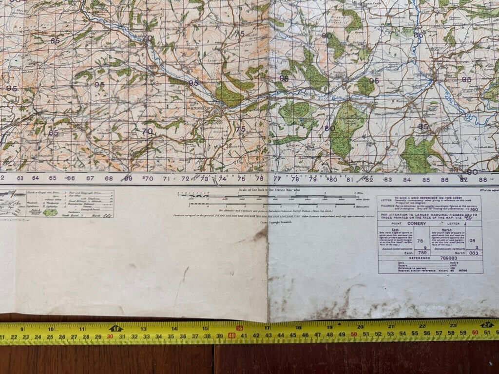 Original WW2 British Army GSGS OS Map of Great Britain - Bishop's Castle - The Militaria Shop