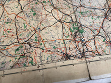 Load image into Gallery viewer, Original WW2 British Army / RAF Map Showing RAF Bases - Midlands North
