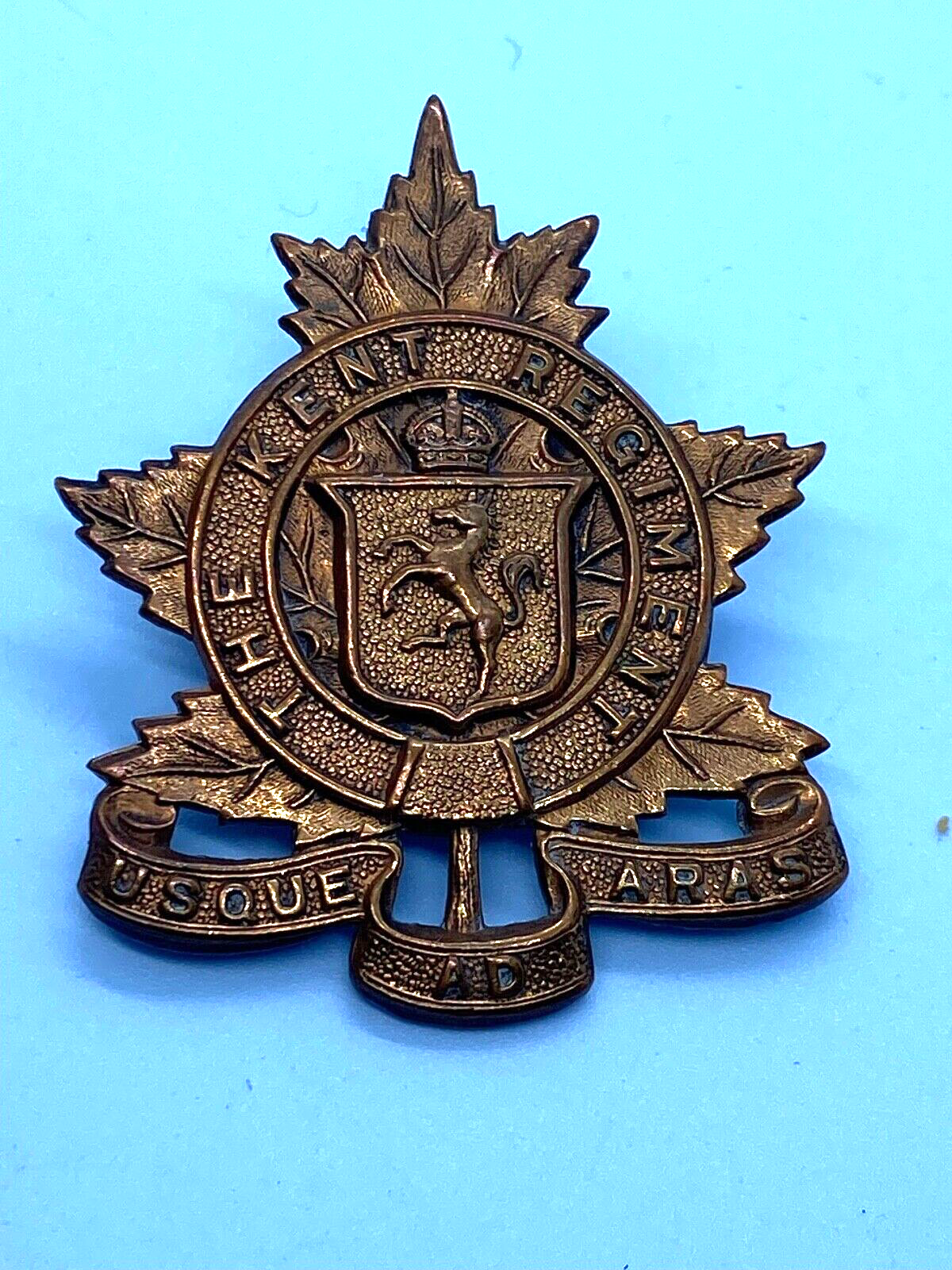 Original Canadian Army The Kent Regiment Cap Badge - The Militaria Shop
