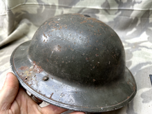 Load image into Gallery viewer, Original WW2 Mk2 British Home Front Civil Defence Helmet &amp; Liner Set
