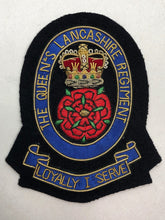 Load image into Gallery viewer, British Army Bullion Embroidered Blazer Badge - The Queen&#39;s Lancashire Regiment
