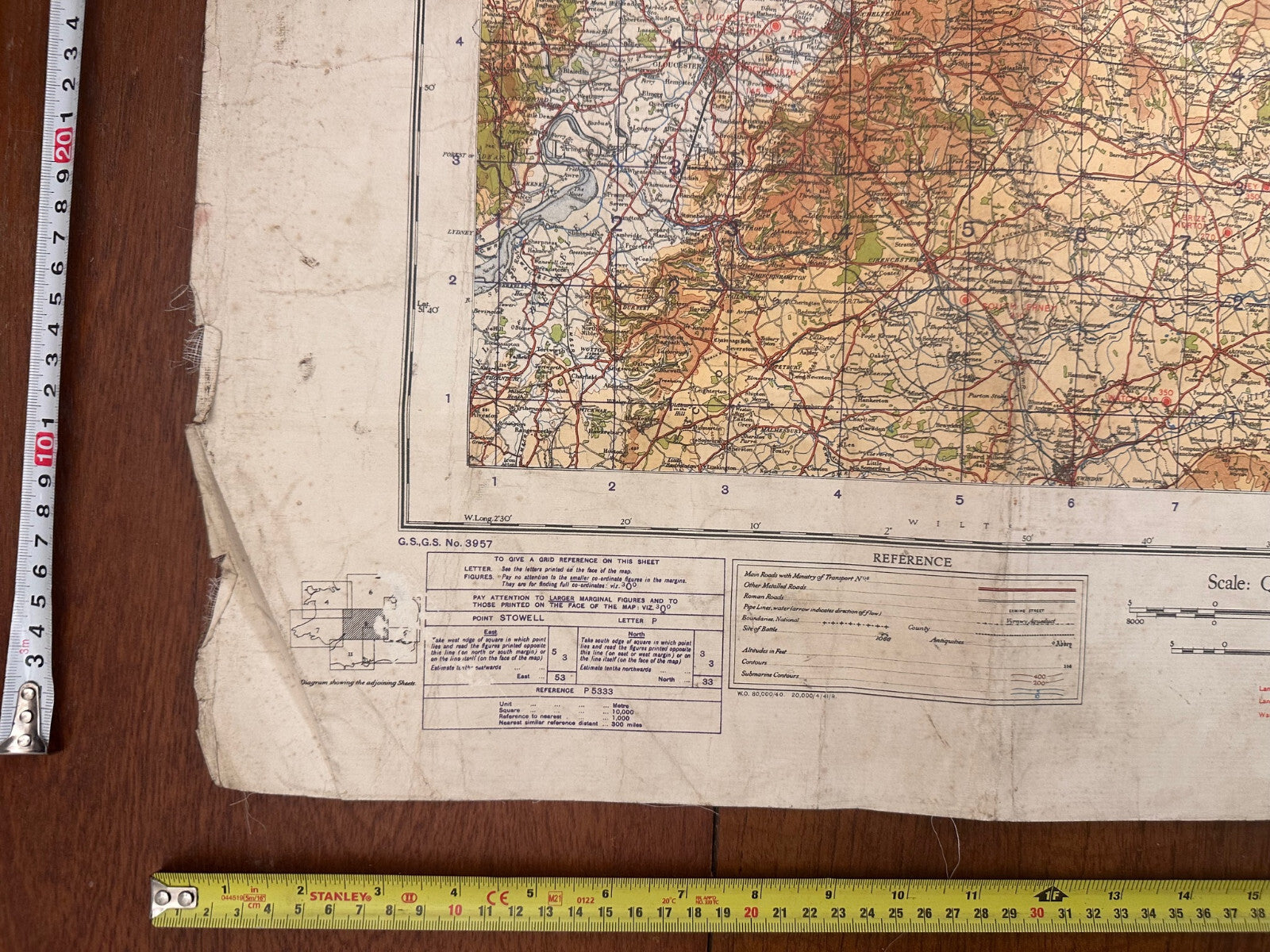Original WW2 British Army RAF Navy Base Map of England - The Midlands Birmingham - The Militaria Shop