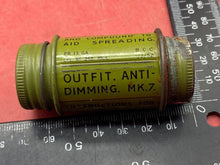 Load image into Gallery viewer, Original British Army Anti-Dimming Ointment Tin - Korea War Era - Dated 1952
