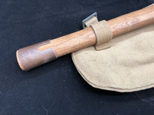 Load image into Gallery viewer, Original WW2 British Army Entrenching Tool, Helve &amp; Cover Set - Wartime Dated
