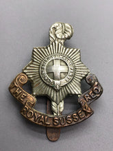 Load image into Gallery viewer, Original British Army WW2 Cap Badge - The Royal Sussex Regiment
