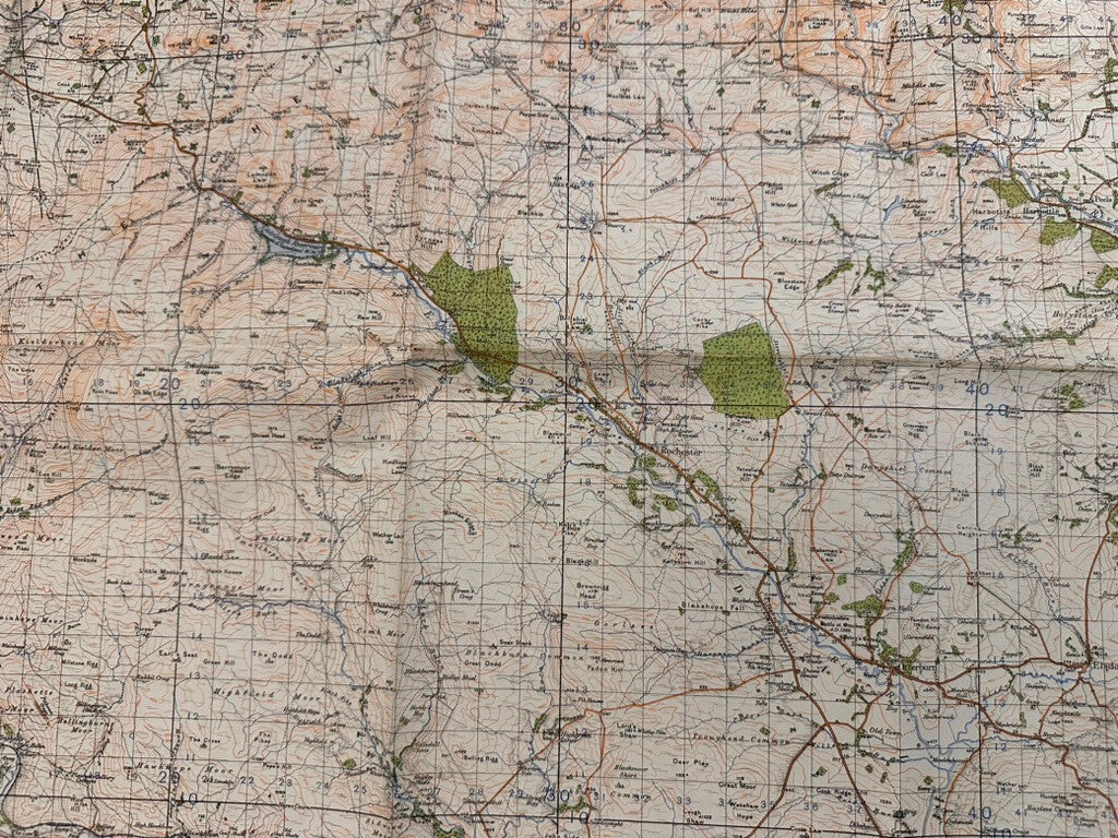 Original WW2 British Army GSGS Map of Scotland - The Cheviot Hills - The Militaria Shop