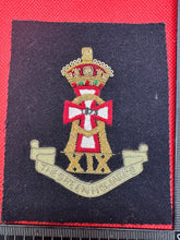 Load image into Gallery viewer, British Army Bullion Embroidered Blazer Badge - The Green Howards - King&#39;s Crown
