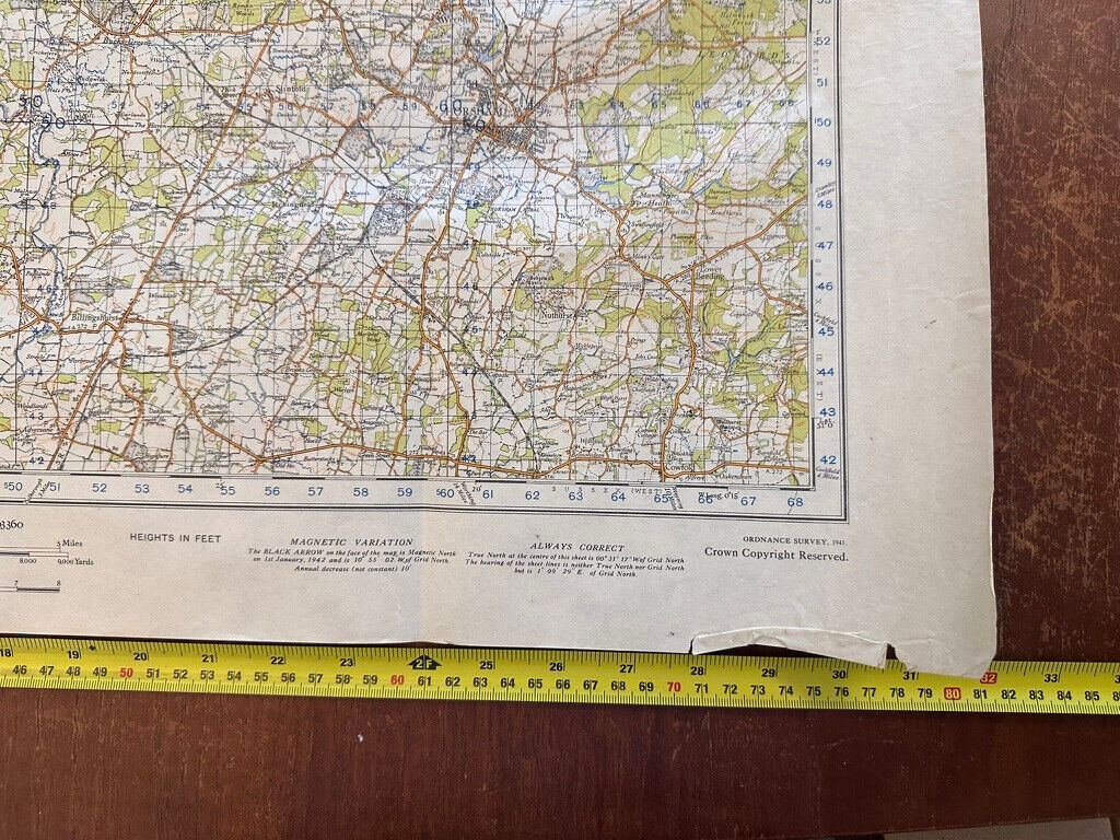 Original WW2 British Army GSGS OS Map of England & Wales - Guildford & Horsham - The Militaria Shop