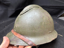 Load image into Gallery viewer, Original WW2 French Army M1926 Adrian Helmet Complete - Rare Large Size
