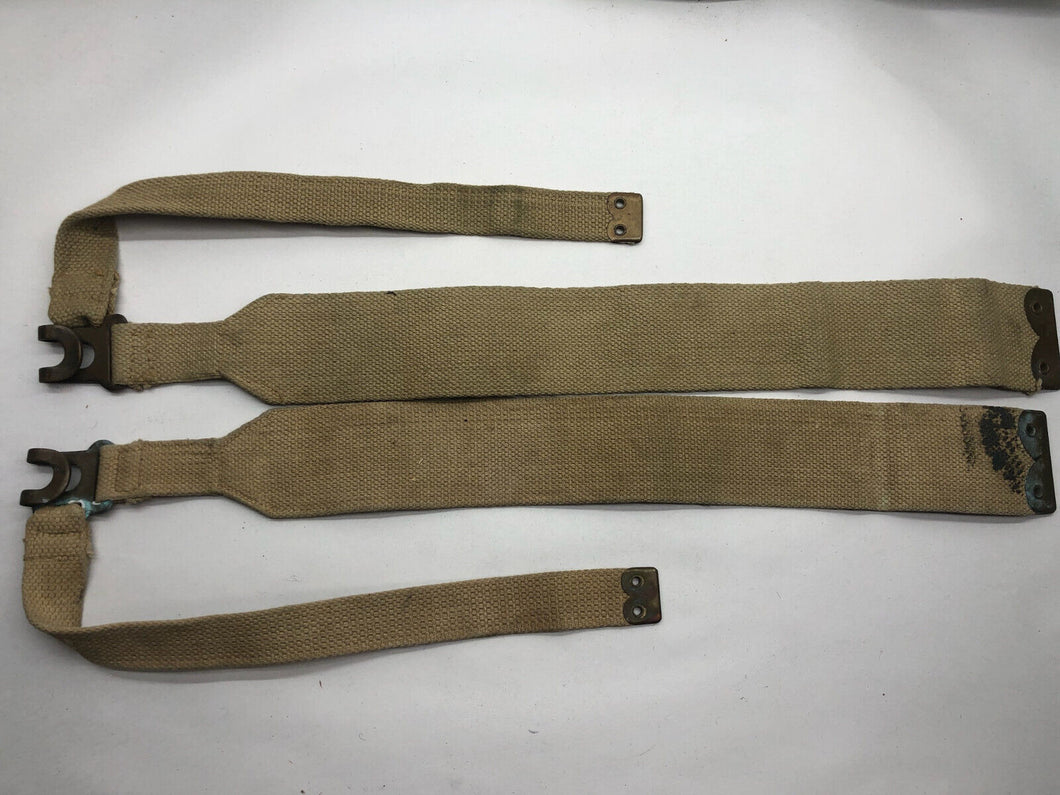 Original WW2 37 Patternn Webbing British Army L Strap Set - WW2 Dated