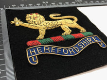 Load image into Gallery viewer, British Army Bullion Embroidered Blazer Badge - Herefordshire Regiment
