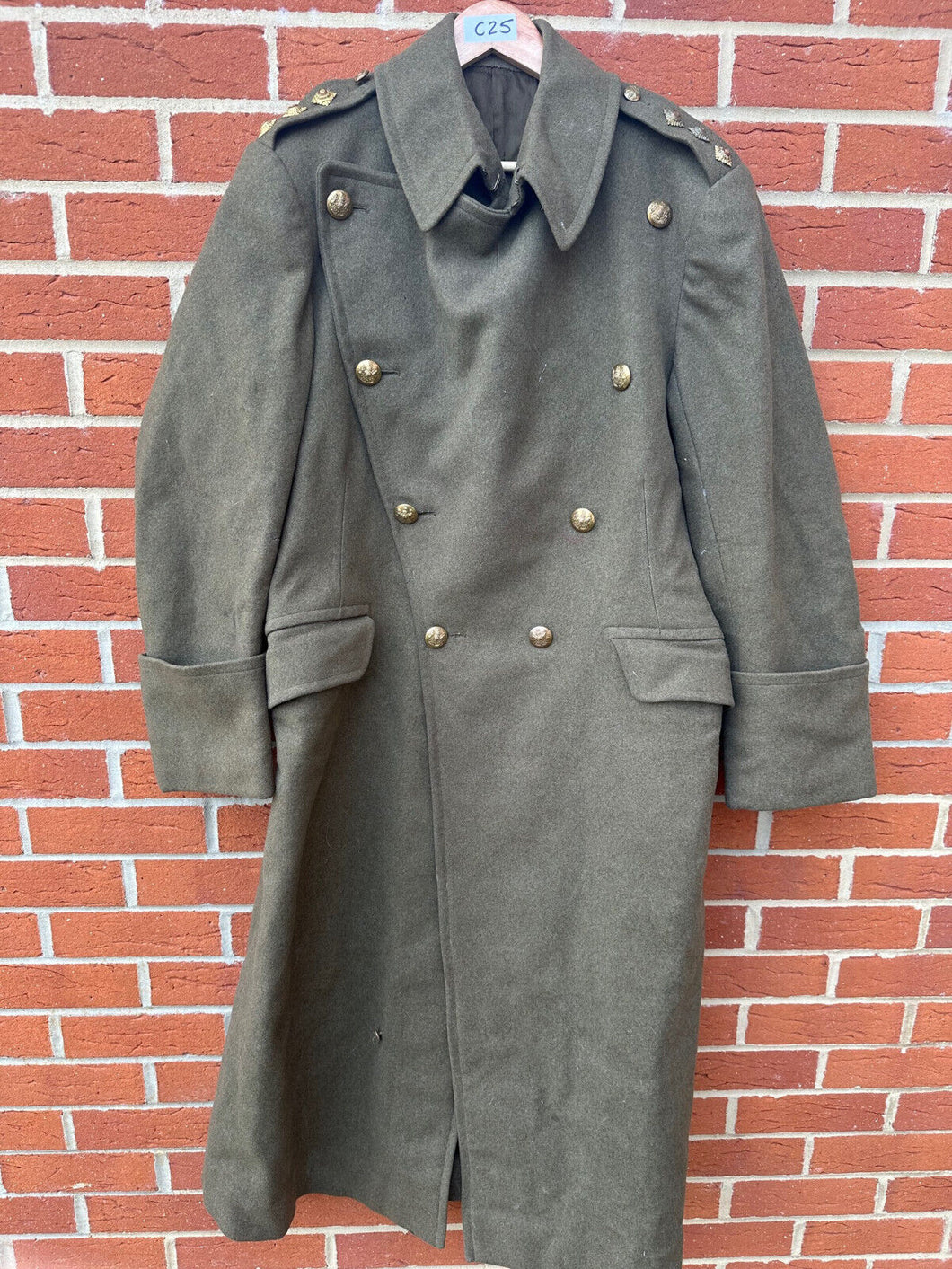 Original WW2 British Army Officers Greatcoat Captain Named 1941 Dated -42