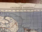 Original WW2 British Army GSGS OS Map England - Chatham & Maidstone - The Militaria Shop