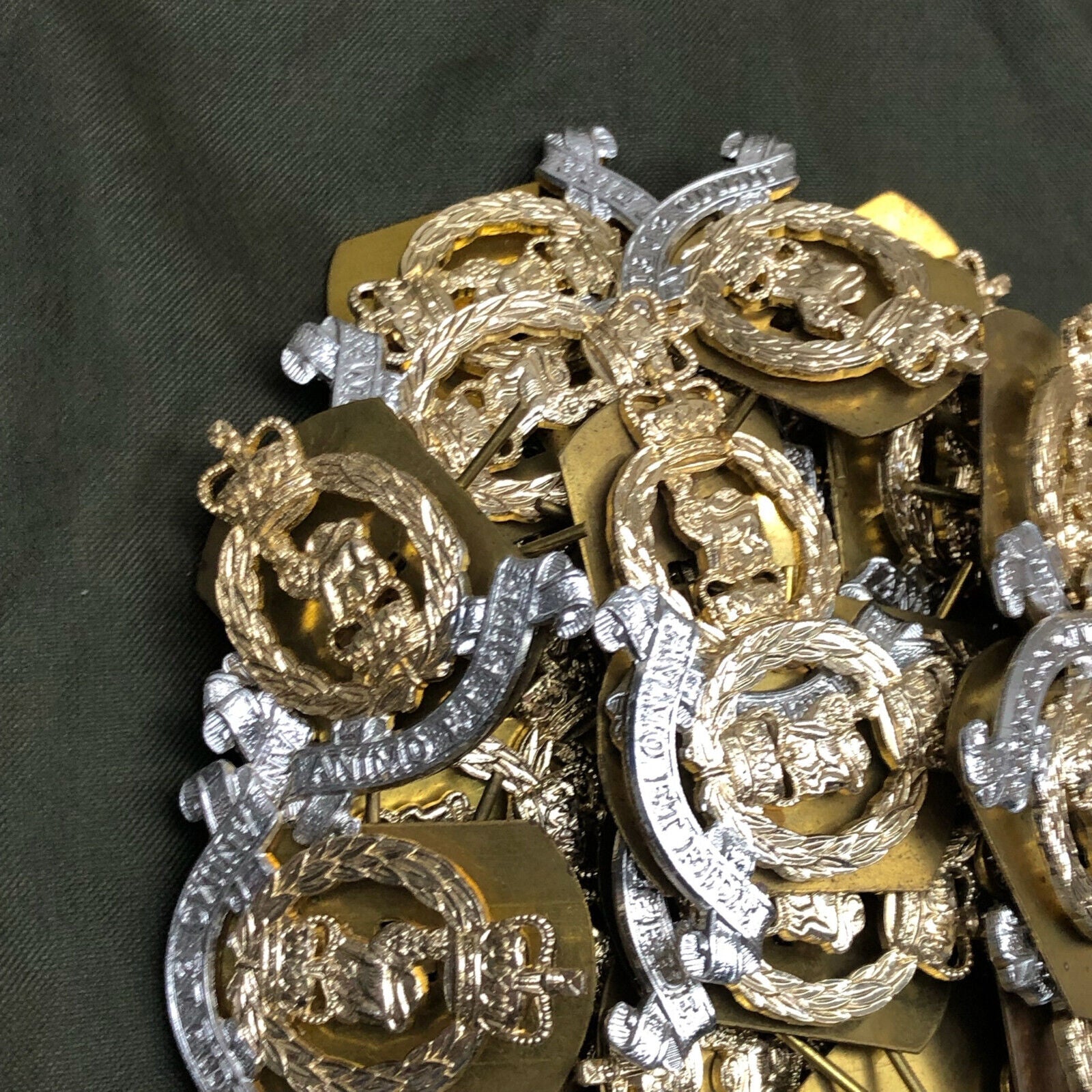 Genuine British Army Adjutant Generals Corps Collar Badges Pair - The Militaria Shop