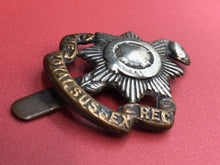 Load image into Gallery viewer, Original WW2 British Army The Royal Sussex Regiment Cap Badge
