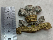 Load image into Gallery viewer, Original WW1 / WW2 XII Royal Lancers - Cap Badge
