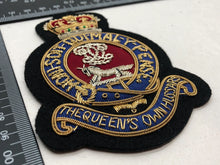 Load image into Gallery viewer, British Army Bullion Embroidered Blazer Badge - The Queen&#39;s Own Hussars
