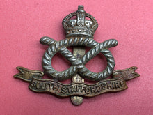 Load image into Gallery viewer, Original WW2 British Army South Staffordshire Regiment Cap Badge
