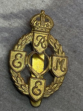 Load image into Gallery viewer, Original WW1 /WW2 British Army Royal Electrical &amp; Mechanical Engineers Cap Badge
