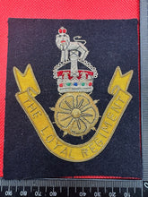 Load image into Gallery viewer, British Army Bullion Embroidered Blazer Badge - The Loyal Regiment - Kings Crown
