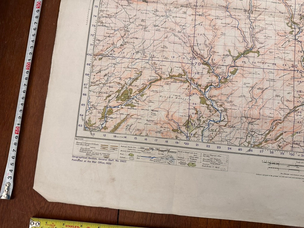 Original WW2 British Army GSGS OS Map of Great Britain - Llandrindod Wells - The Militaria Shop