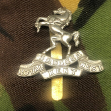 Load image into Gallery viewer, Original British Army Cap Badge - Queen&#39;s Own Royal West Kent - The Militaria Shop
