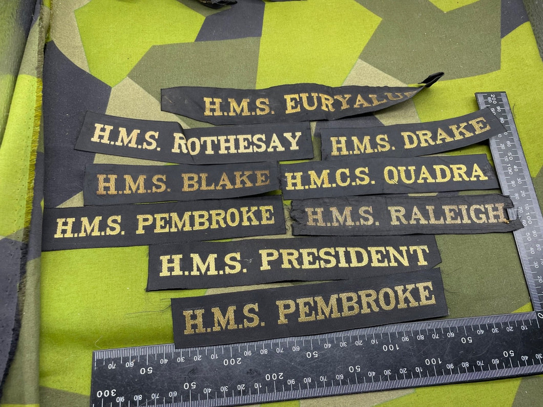 British Royal Navy Quantity of Cap Tallies - Job Lot - The Militaria Shop
