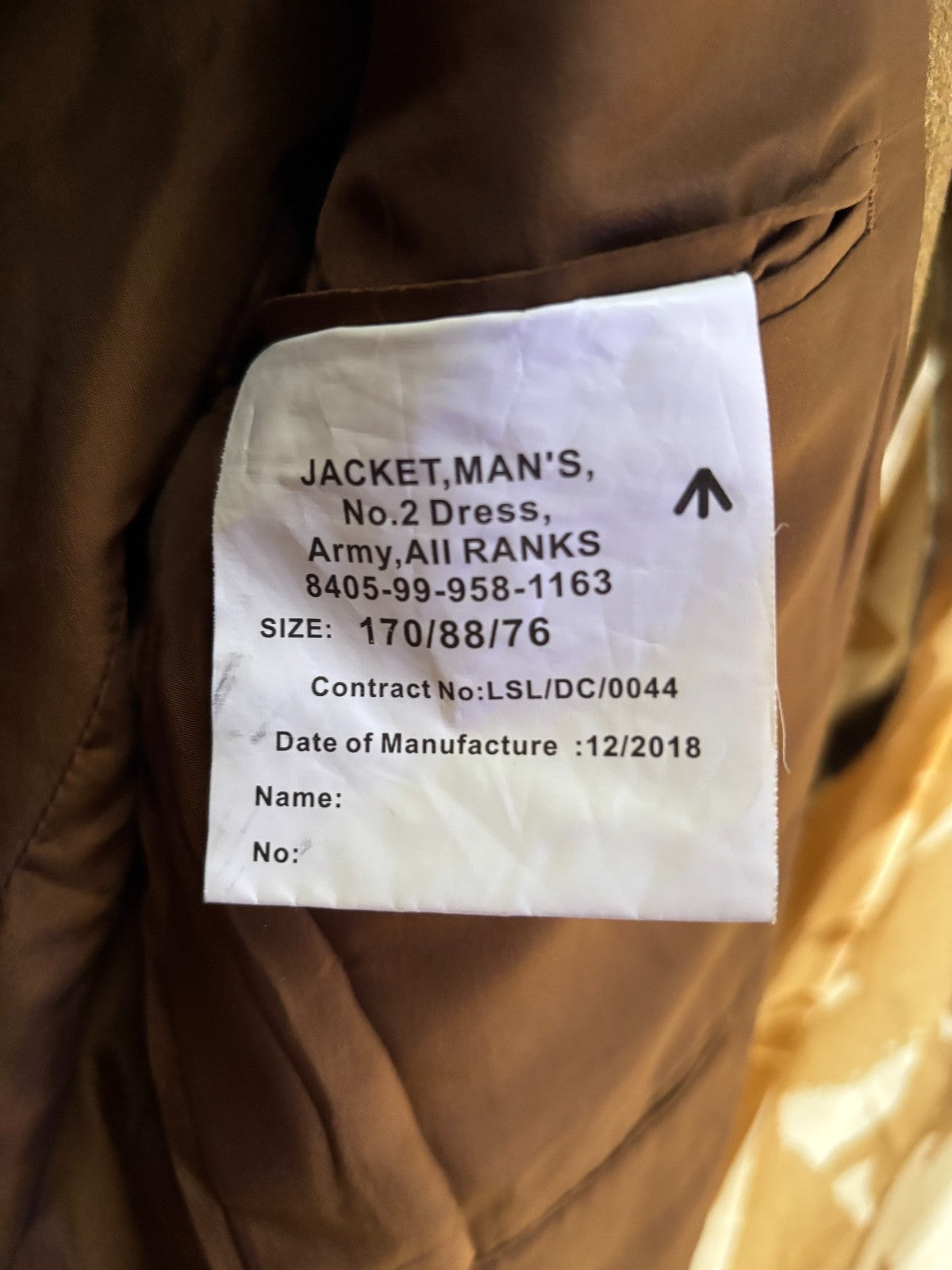 Grade 1 British Army FAD No2 Dress Uniform Jacket - Size 170/88/76 - The Militaria Shop
