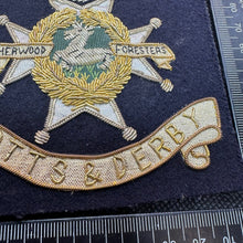 Load image into Gallery viewer, British Army Bullion Embroidered Blazer Badge - Notts &amp; Derby Sherwood Foresters
