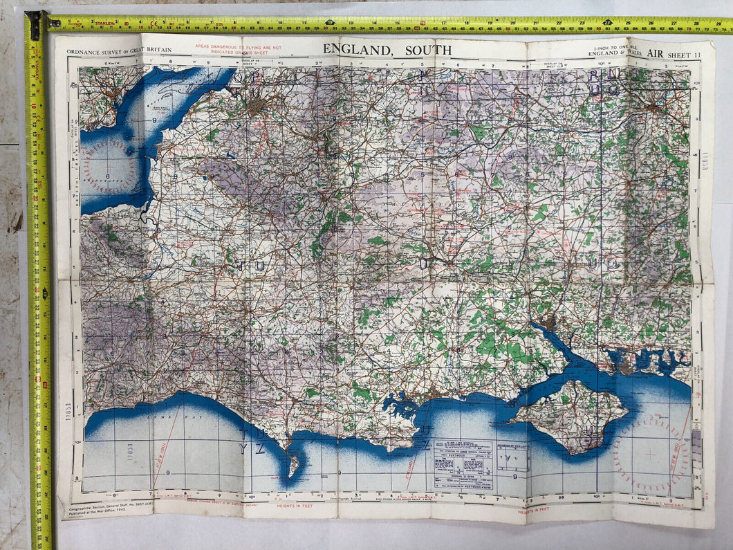 Original WW2 British Army / RAF Map - England South