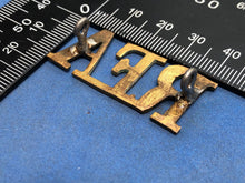 Load image into Gallery viewer, Original WW1 Brass British Army Shoulder Title - RFA Royal Field Artillery
