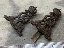 Load image into Gallery viewer, WW1 / WW2 British Army Officer&#39;s Bronze Labour Corps Collar Badges
