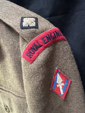 Original British Army Serge Battledress Jacket - Royal Engineers 1st Corps - The Militaria Shop