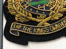 Load image into Gallery viewer, British Army Bullion Embroidered Blazer Badge - 3rd King&#39;s Own Hussars Regiment
