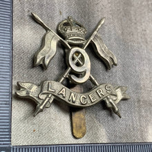 Load image into Gallery viewer, Original WW2 9th Queen&#39;s Royal Lancers British Army Cap Badge
